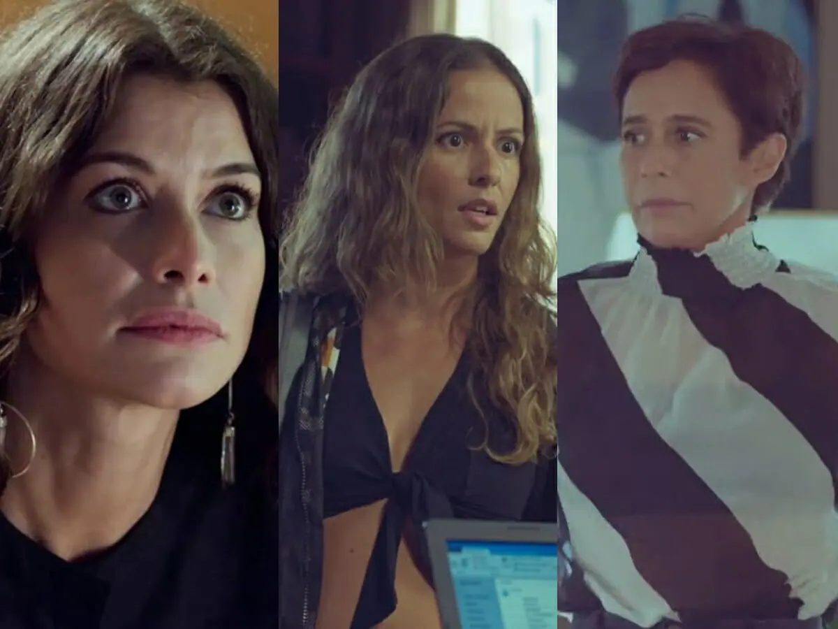 Bárbara (Alinne Moraes), Érica (Fernanda de Freitas) e Rebeca (Andrea Beltrão) de Um Lugar ao Sol