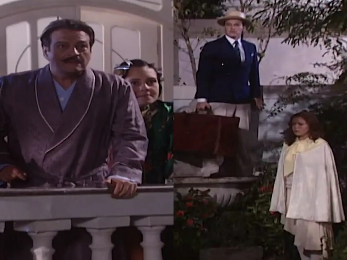 Batista (Luís Melo), Catarina (Adriana Esteves), Heitor (Rodrigo Faro) e Bianca (Leandra Leal) de O Cravo e a Rosa