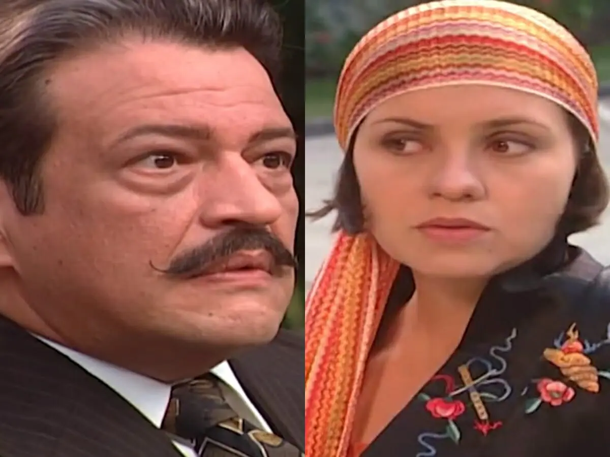 Batista (Luís Melo) e Catarina (Adriana Esteves) de O Cravo e a Rosa