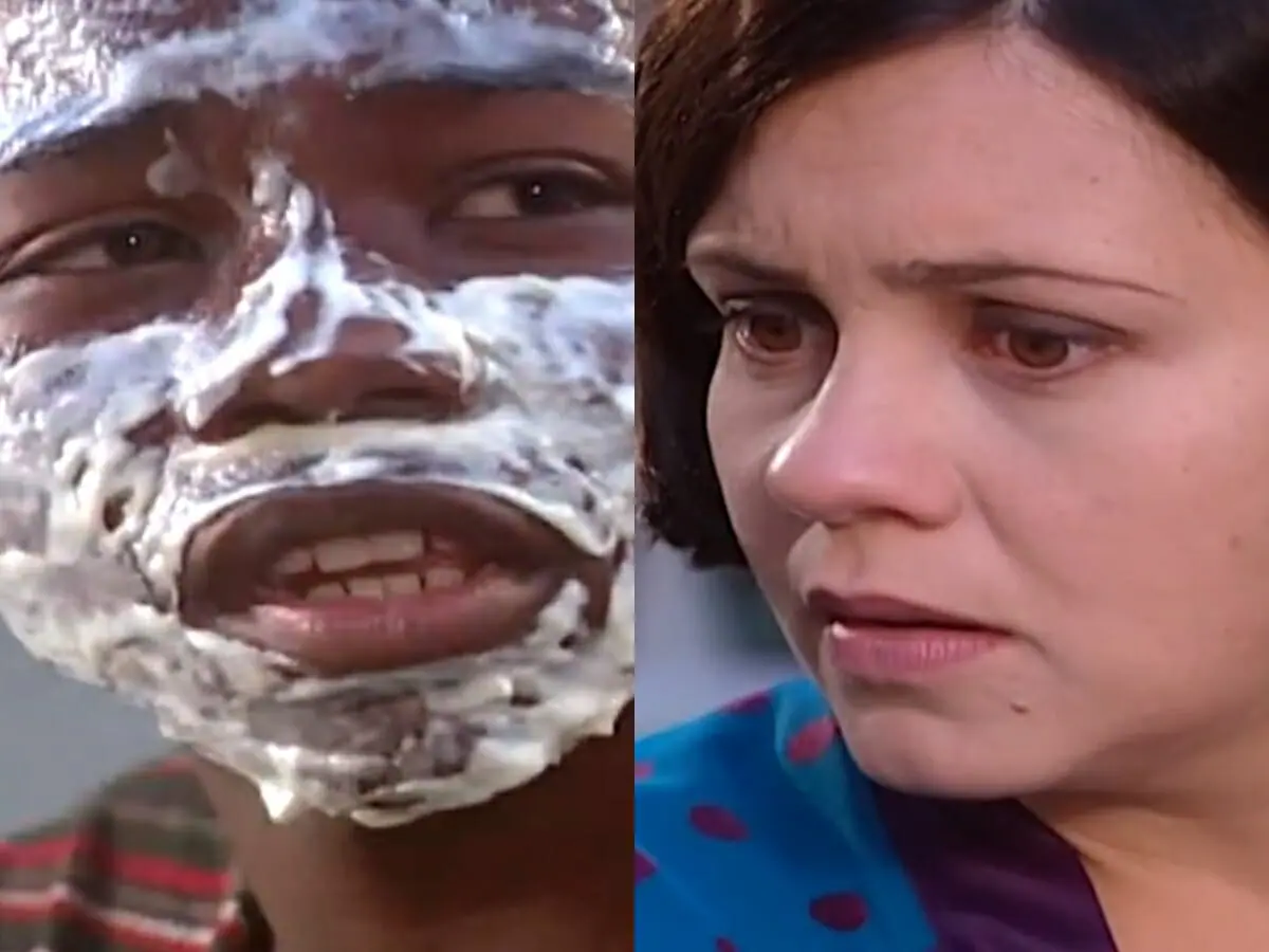 Buscapé (Luiz Antônio do Nascimento) e Catarina (Adriana Esteves) de O Cravo e a Rosa