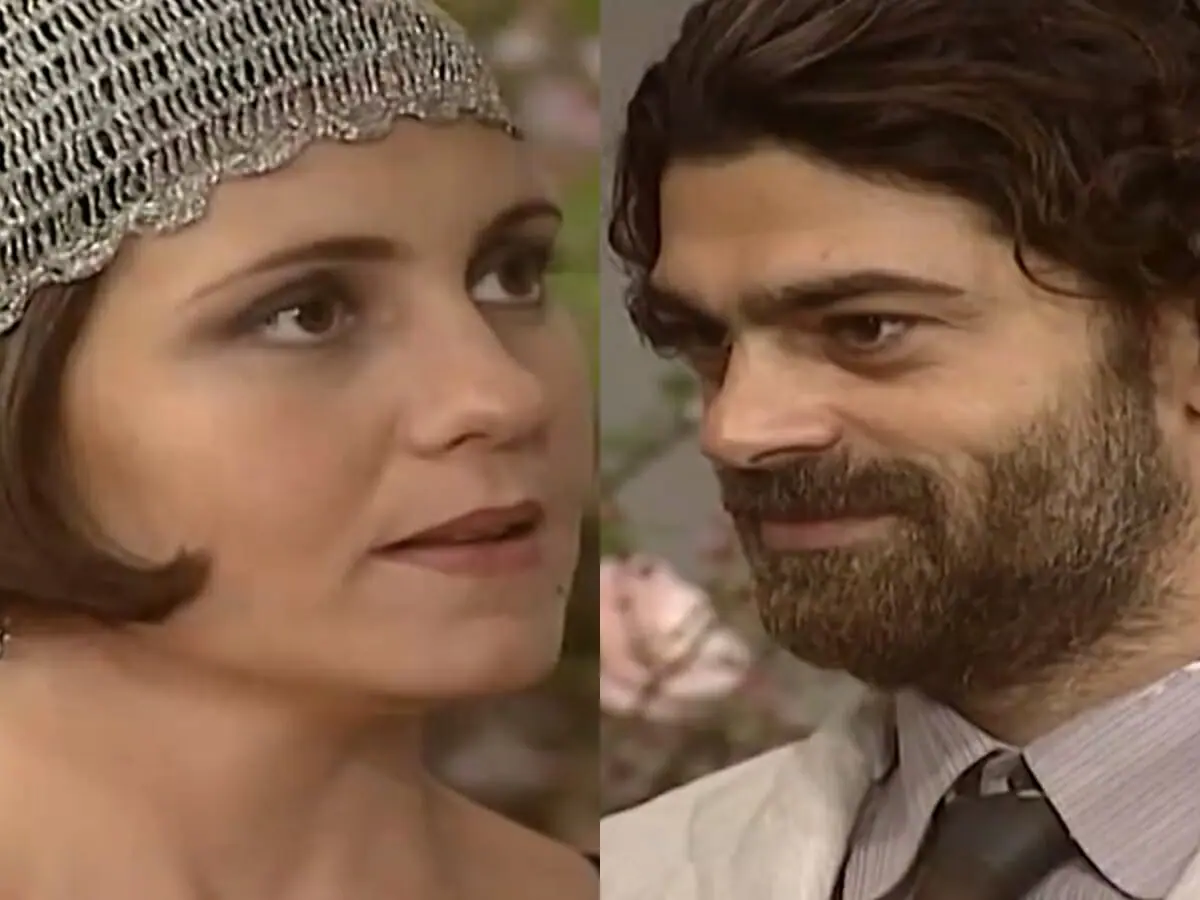 Catarina (Adriana Esteves) e Petruchio (Eduardo Moscovis) de O Cravo e a Rosa
