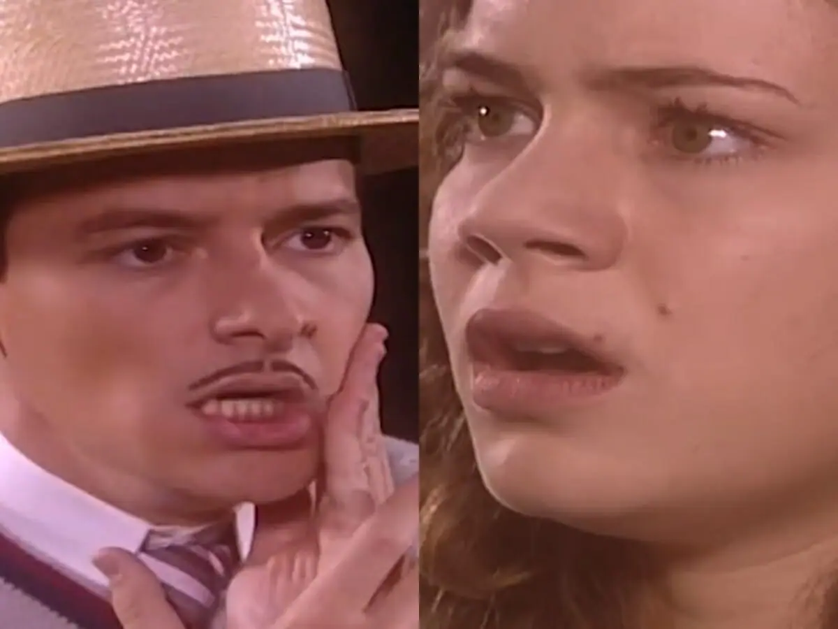 Heitor (Rodrigo Faro) e Bianca (Leandra Leal) de O Cravo e a Rosa