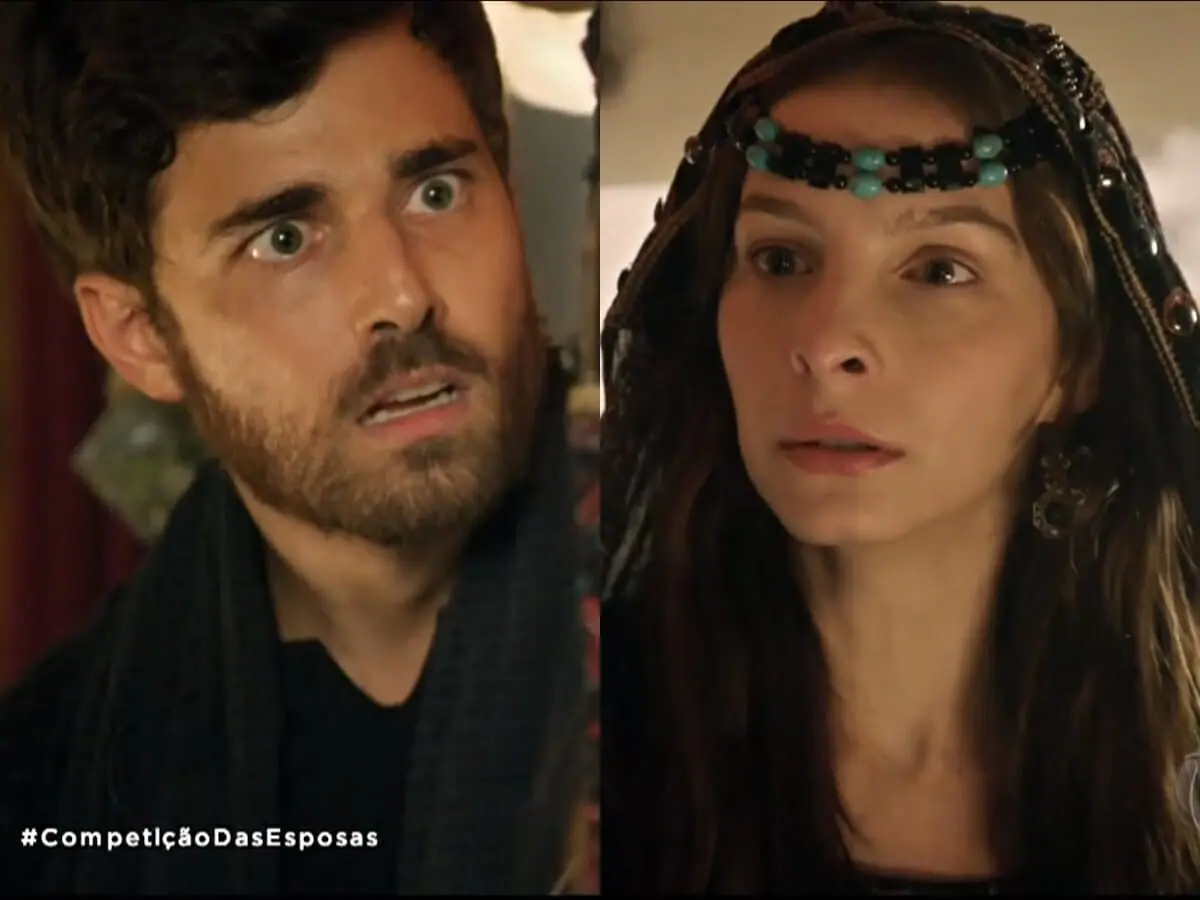 Jacó (Miguel Coelho) e Lia (Michelle Batista) de A Bíblia