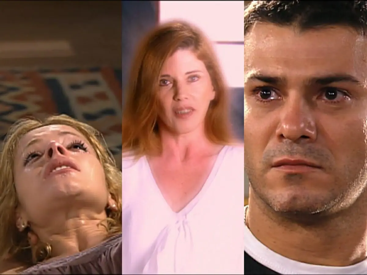 Patrícia (Renata Dominguez), Lopo (Leonardo Vieira) e o espírito da mãe em Prova de Amor