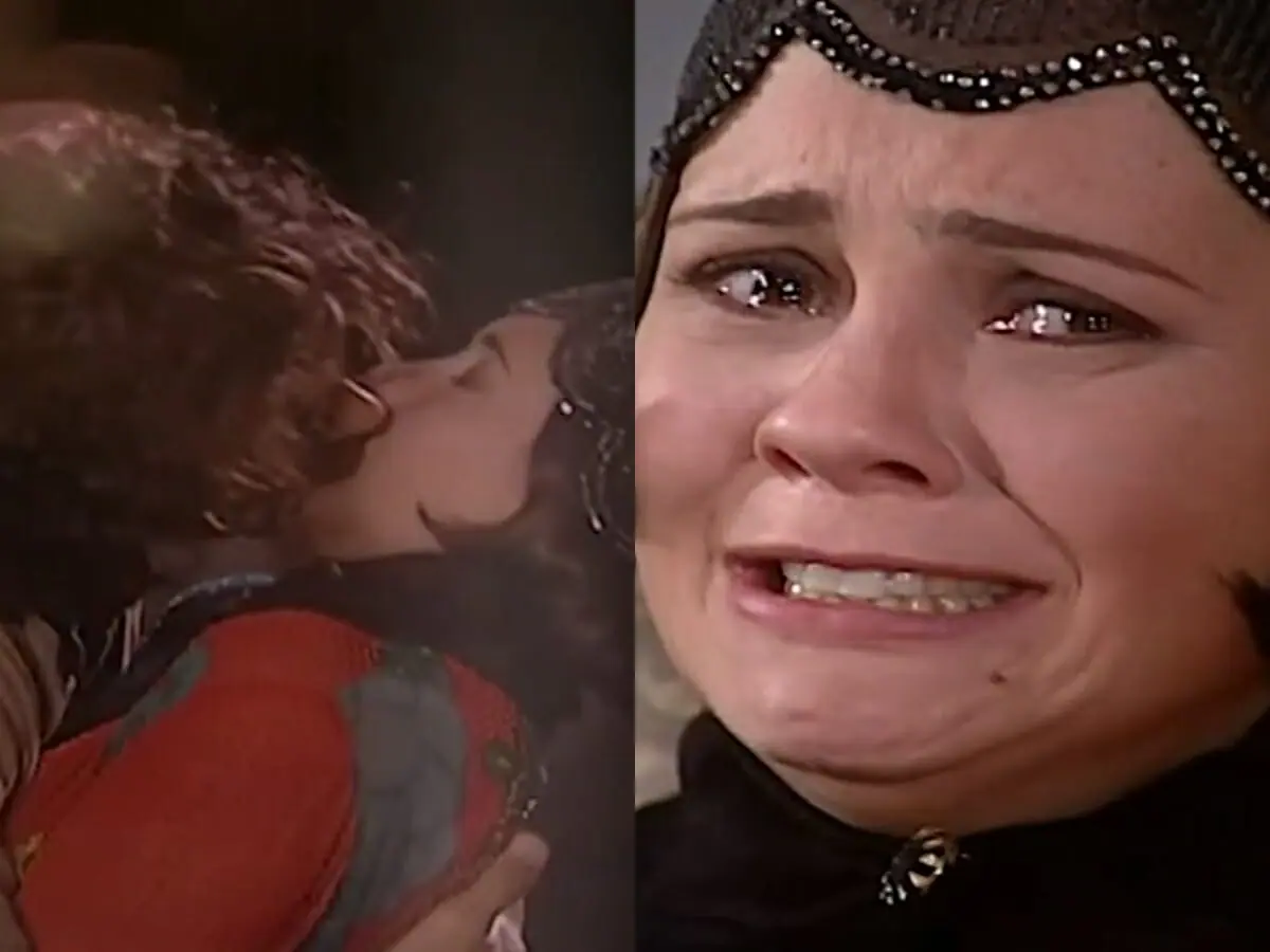 Petruchio (Eduardo Moscovis) e Catarina (Adriana Esteves) de O Cravo e a Rosa 1