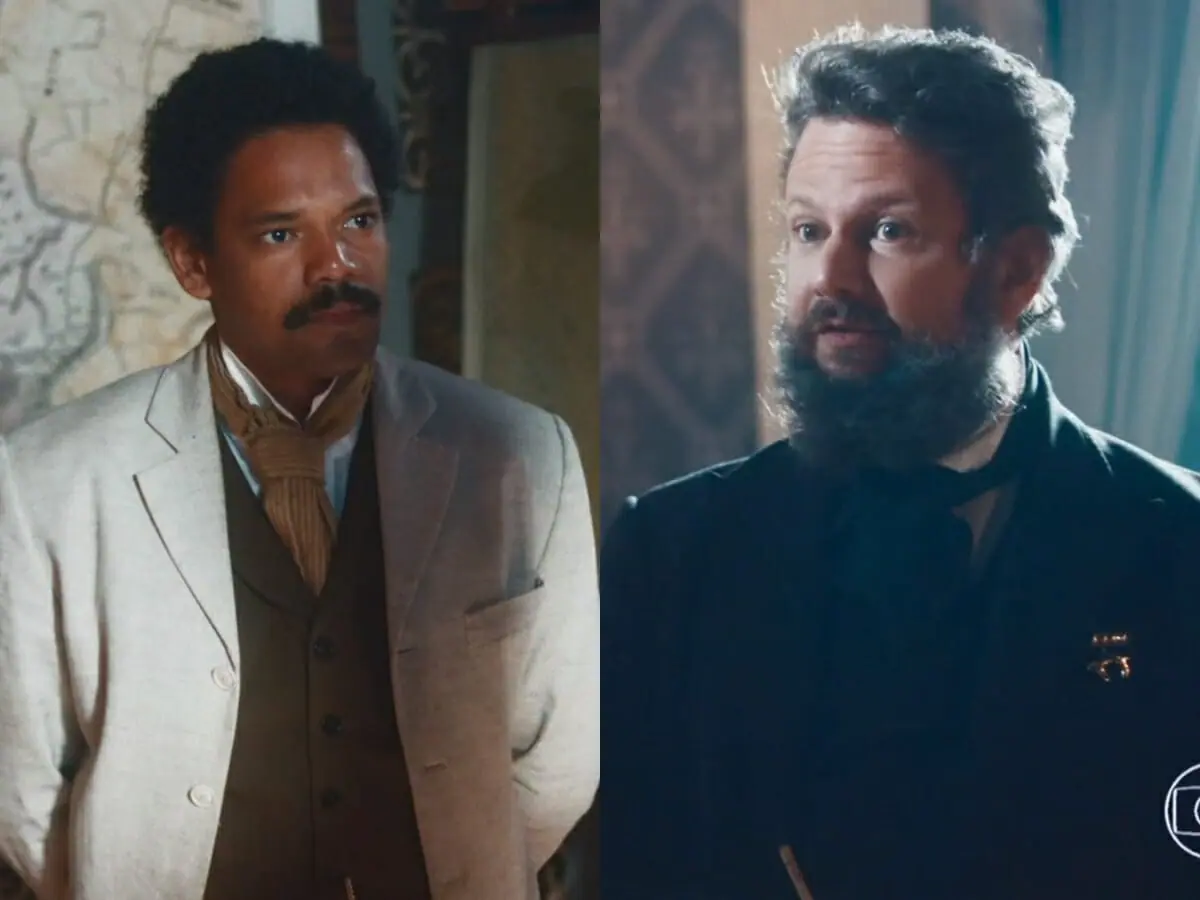 Samuel (Michel Gomes) e Pedro (Selton Mello) de Nos Tempos do Imperador