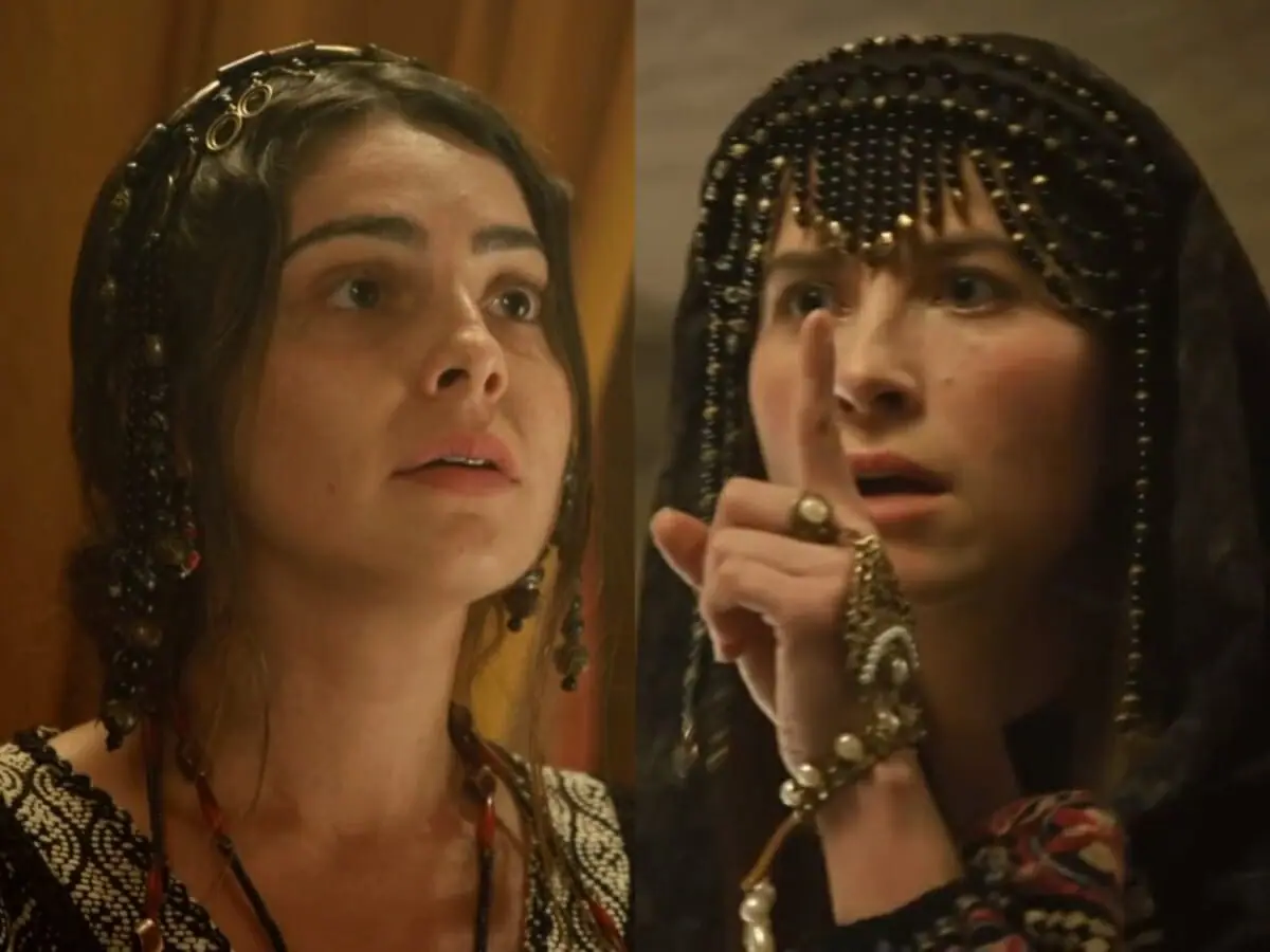 Uriala (Marcela Barrozo) e Rebeca (Bárbara França) de A Bíblia