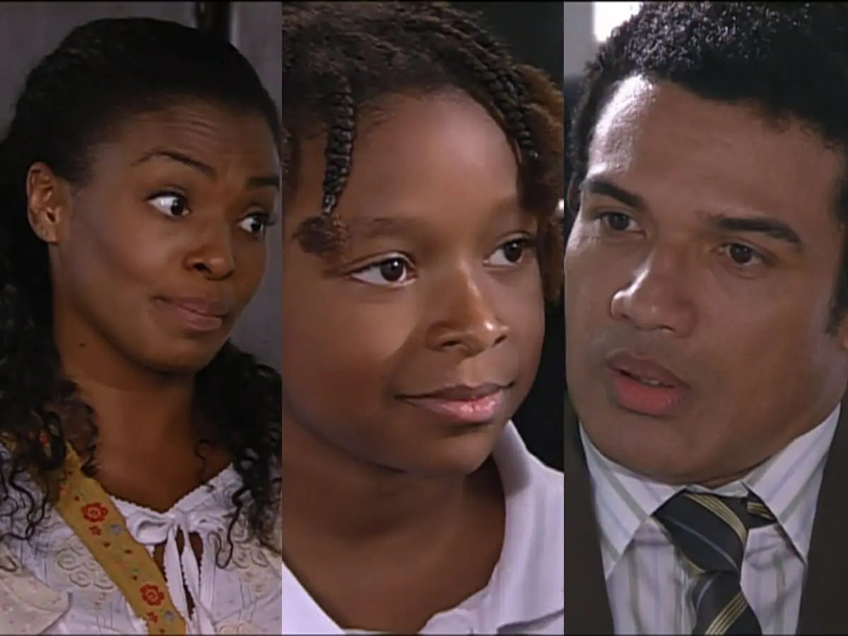 Valéria (Valquíria Ribeiro), Zezinho (Diego Francisco) e Alexandre (Déo Garcez) de Prova de Amor