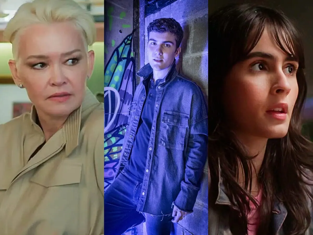 Carmem (Julia Lemmertz), Gabriel (Caio Manhente) e Flávia (Valentina Herszage) de Quanto Mais Vida, Melhor!