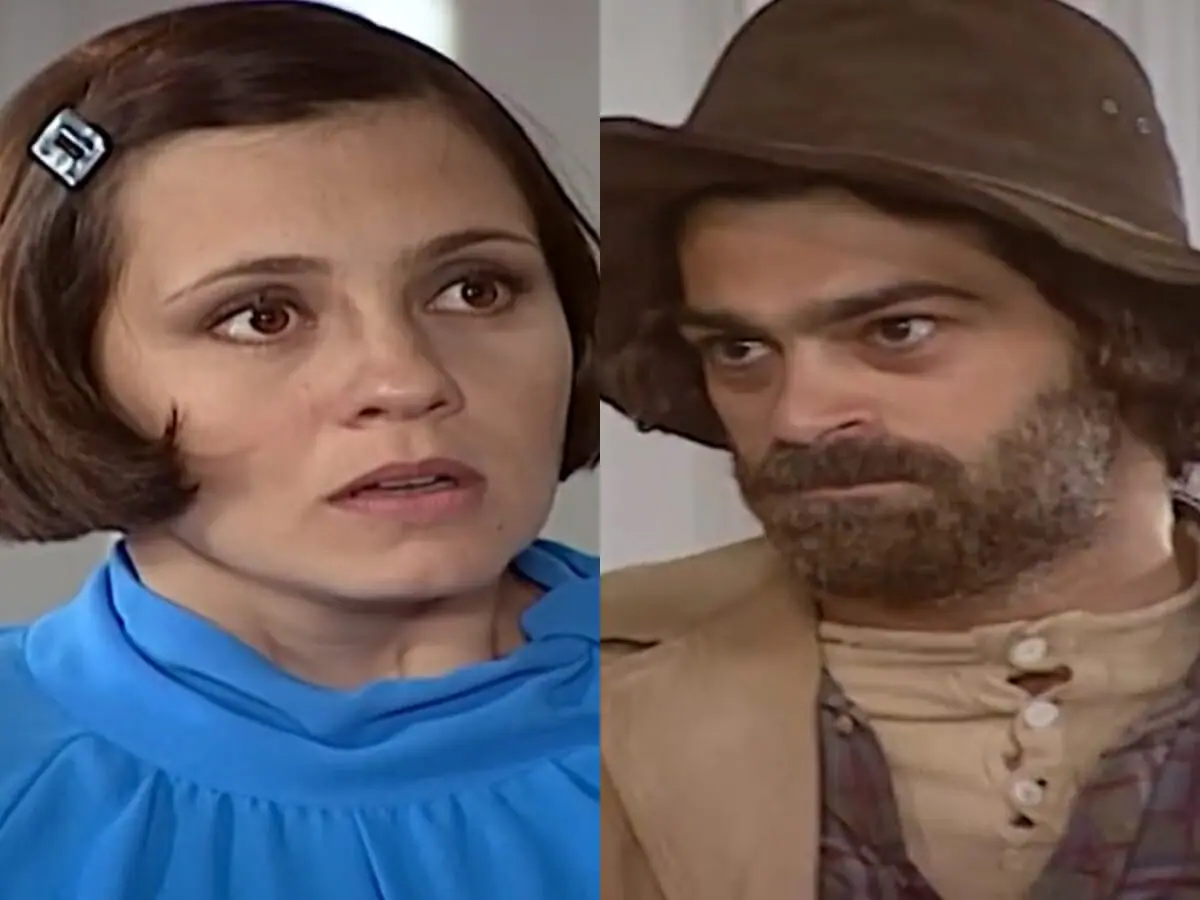 Catarina (Adriana Esteves) e Petruchio (Eduardo Moscovis) de O Cravo e a Rosa