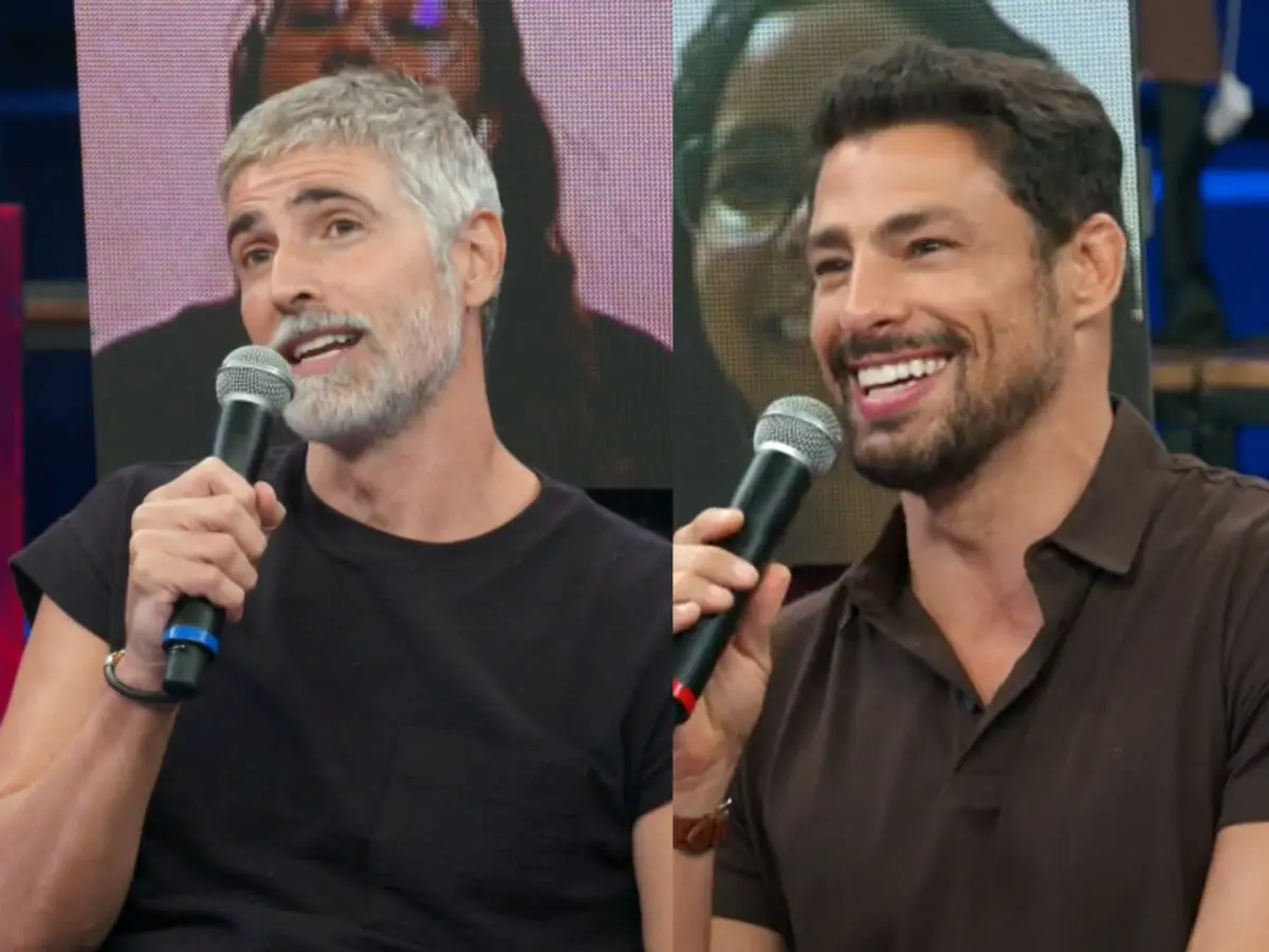 Reynaldo Gianecchini e Cauã Reymond no Altas Horas (Reprodução/Globo)