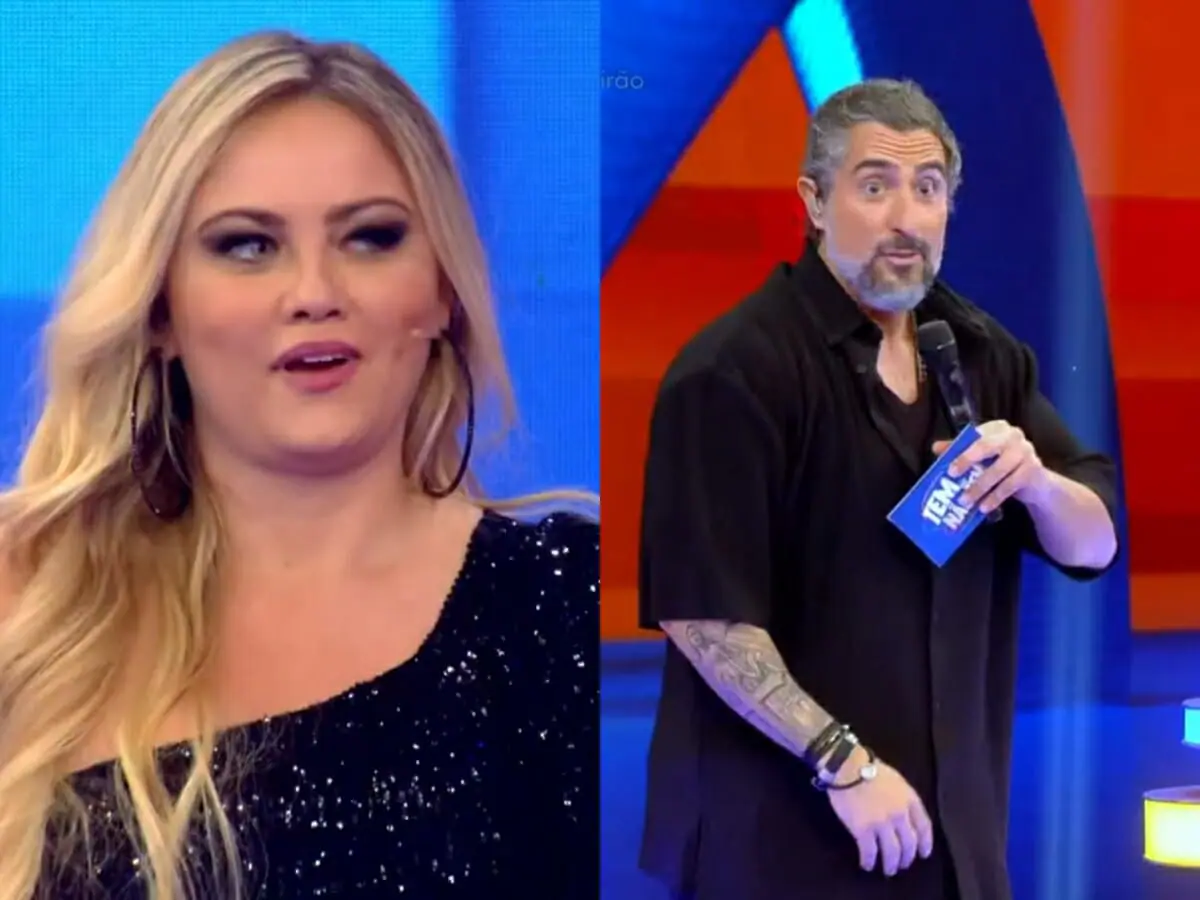 Ellen Rocche e Marcos Mion no Caldeirão