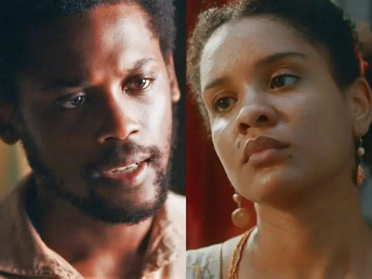 Guebo (Maicon Rodrigues) e Zayla (Heslaine Vieira) de Nos Tempos do Imperador
