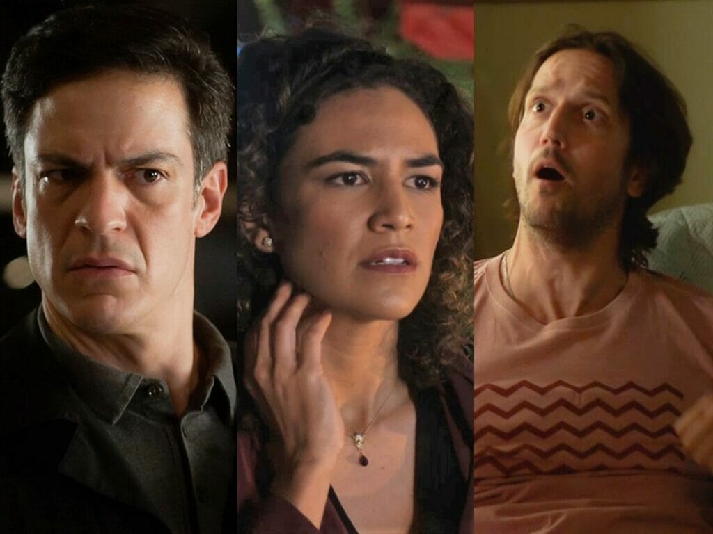 Guilherme (Mateus Solano), Rose (Bárbara Colen) e Neném (Vladimir Brichta) de Quanto Mais Vida, Melhor!
