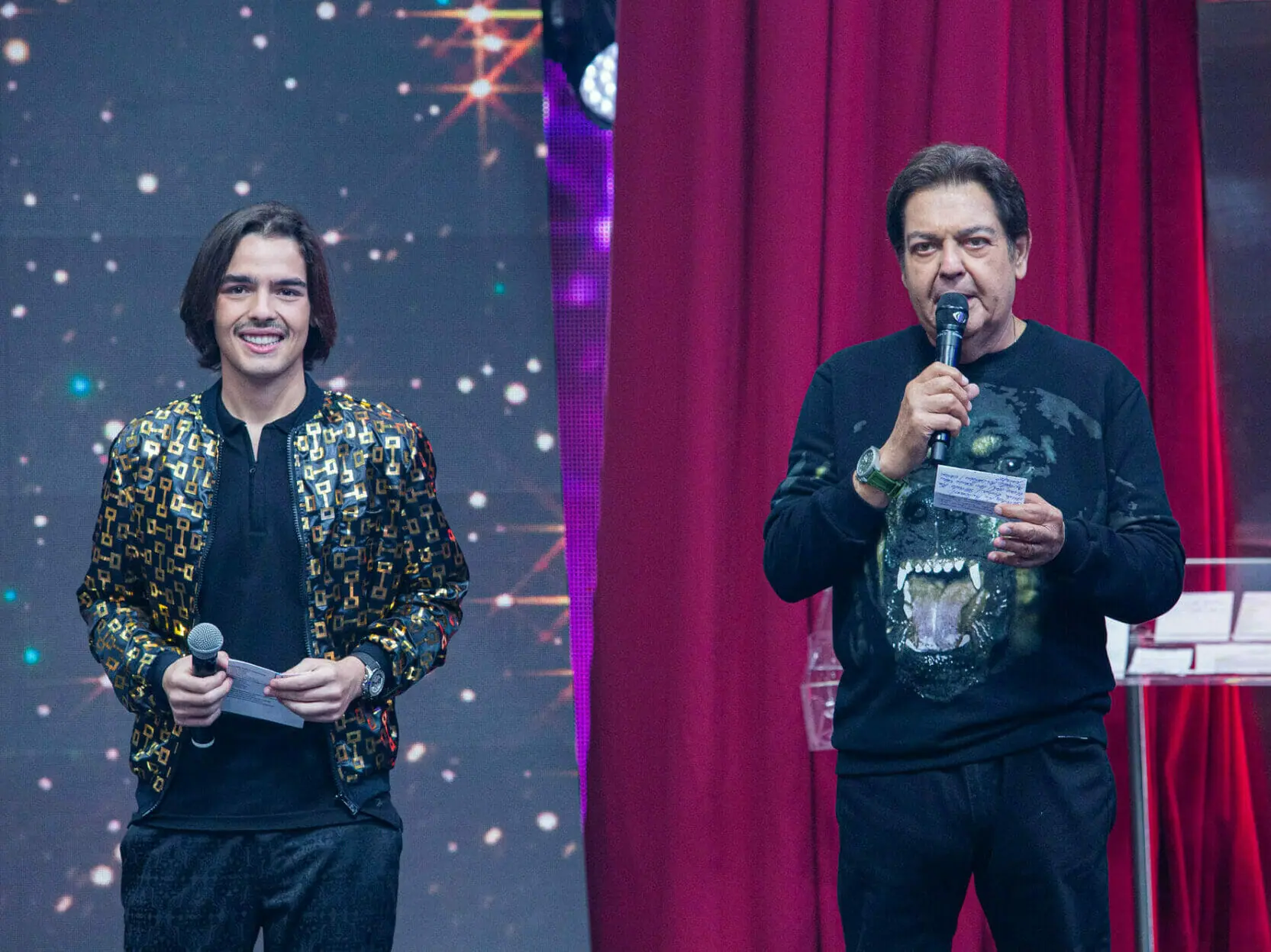 João Guilherme e Fausto Silva no Faustão na Band