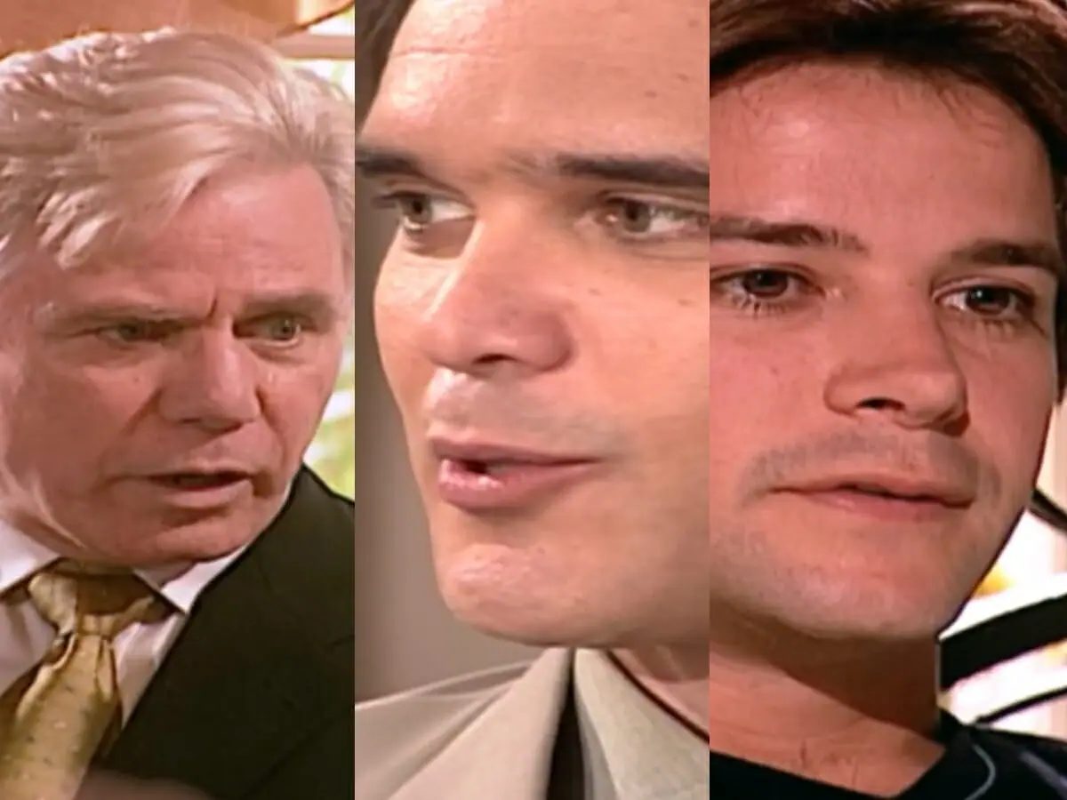 Leônidas (Reginaldo Faria), Said (Dalton Vigh) e Lucas (Murilo Benício) de O Clone