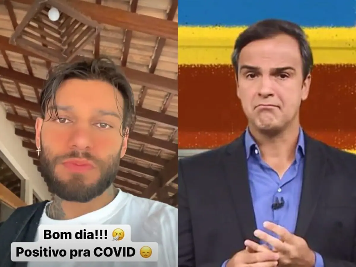 Lucas Lucco e Tadeu Schmidt, apresentador do BBB 22