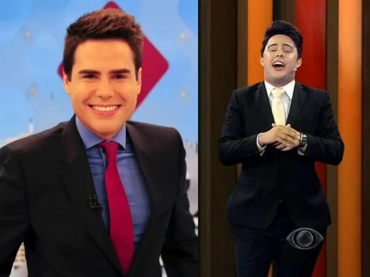 Luiz Bacci e Gui Santana imitando o apresentador (Reprodução)