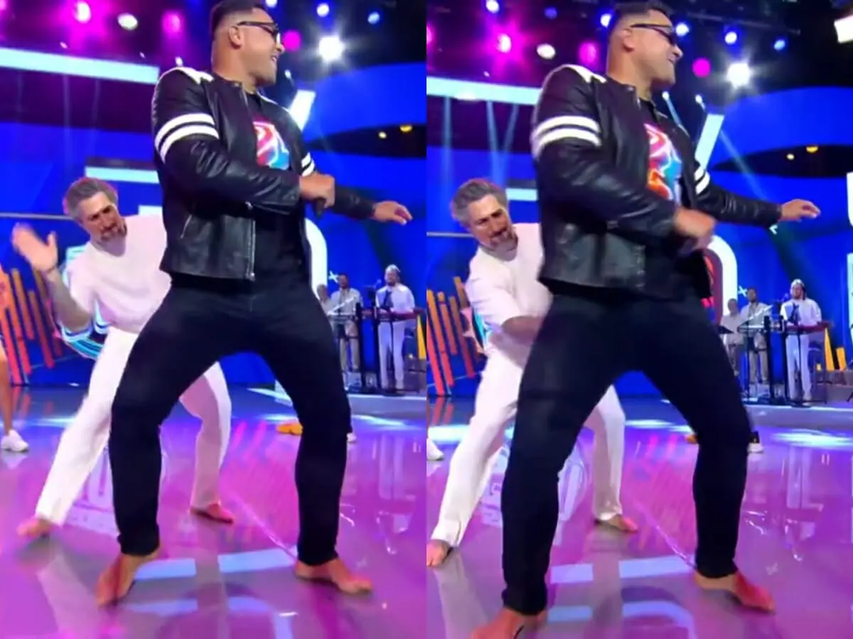 Marcos Mion e Xanddy no Caldeirão
