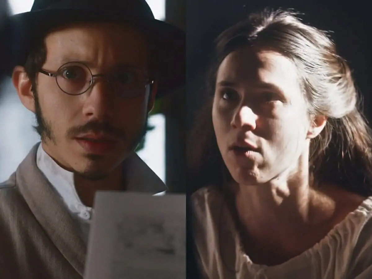 Nélio (João Pedro Zappa) e Dolores (Daphne Bozaski) de Nos Tempos do Imperador