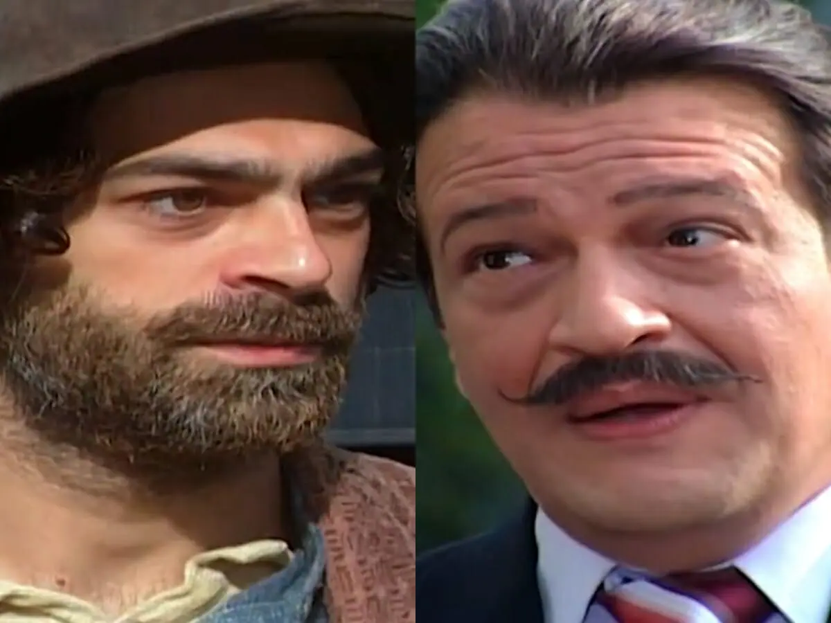 Petruchio (Eduardo Moscovis) e Batista (Luís Melo) de O Cravo e a Rosa