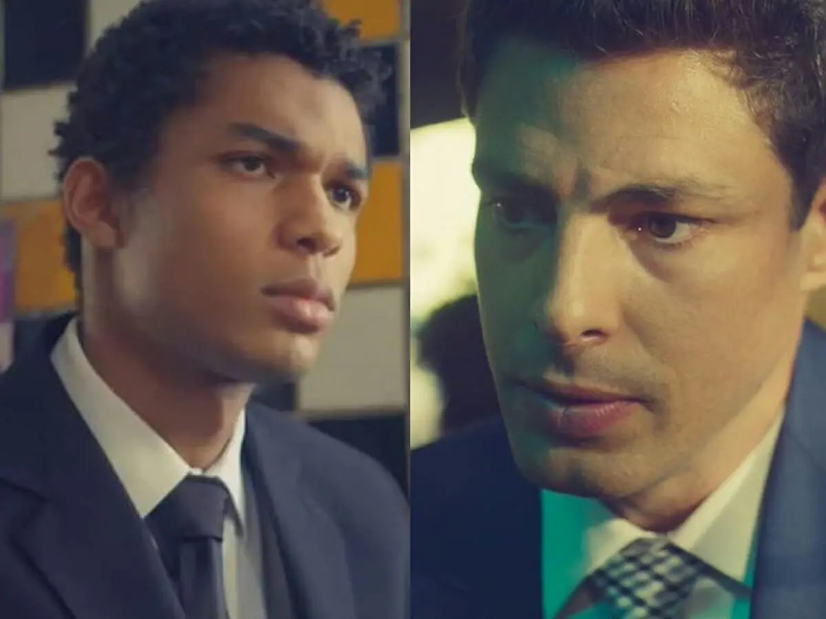 Ravi (Juan Paiva) e Christian (Cauã Reymond) em Um Lugar ao Sol