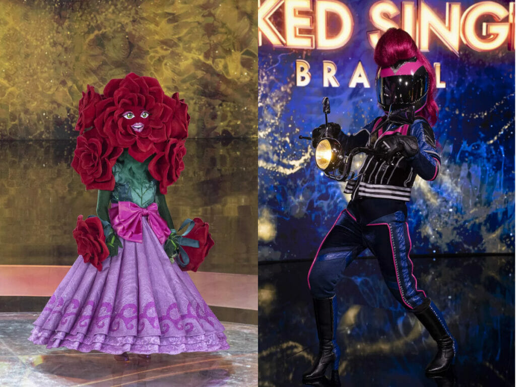Rosa e Motoqueira do The Masked Singer Brasil (Divulgação)