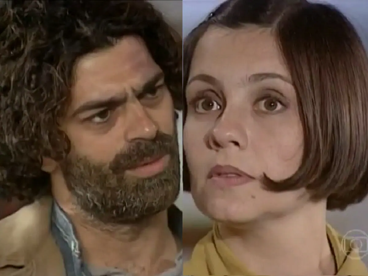 Petruchio (Eduardo Moscovis) e Catarina (Adriana Esteves) de O Cravo e a Rosa
