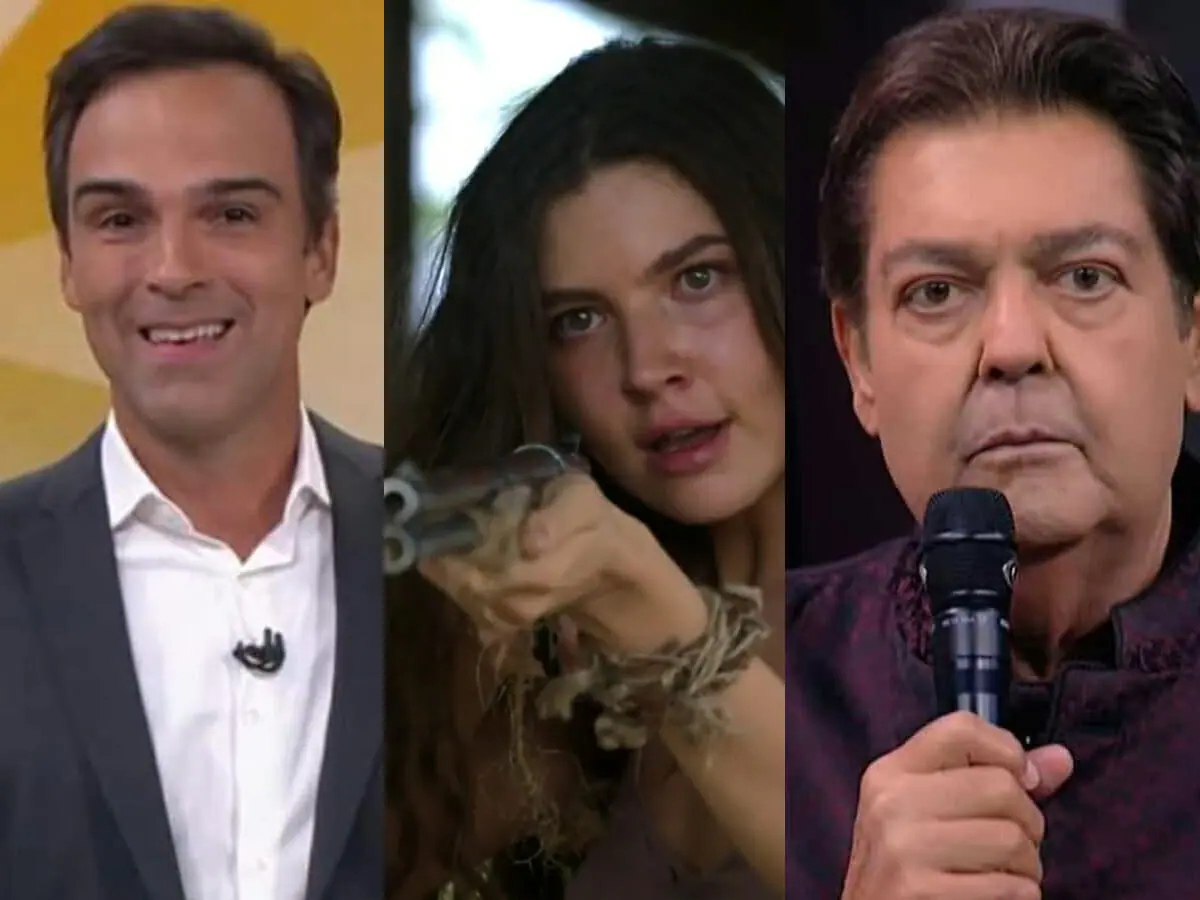 Tadeu Schmidt, Alanis Guillen e Fausto Silva