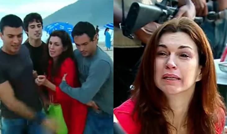 Lopo (Leonardo Vieira) e comparsas matam Estela (Adriana Garambone) em Prova de Amor (Reprodução: PlayPlus)