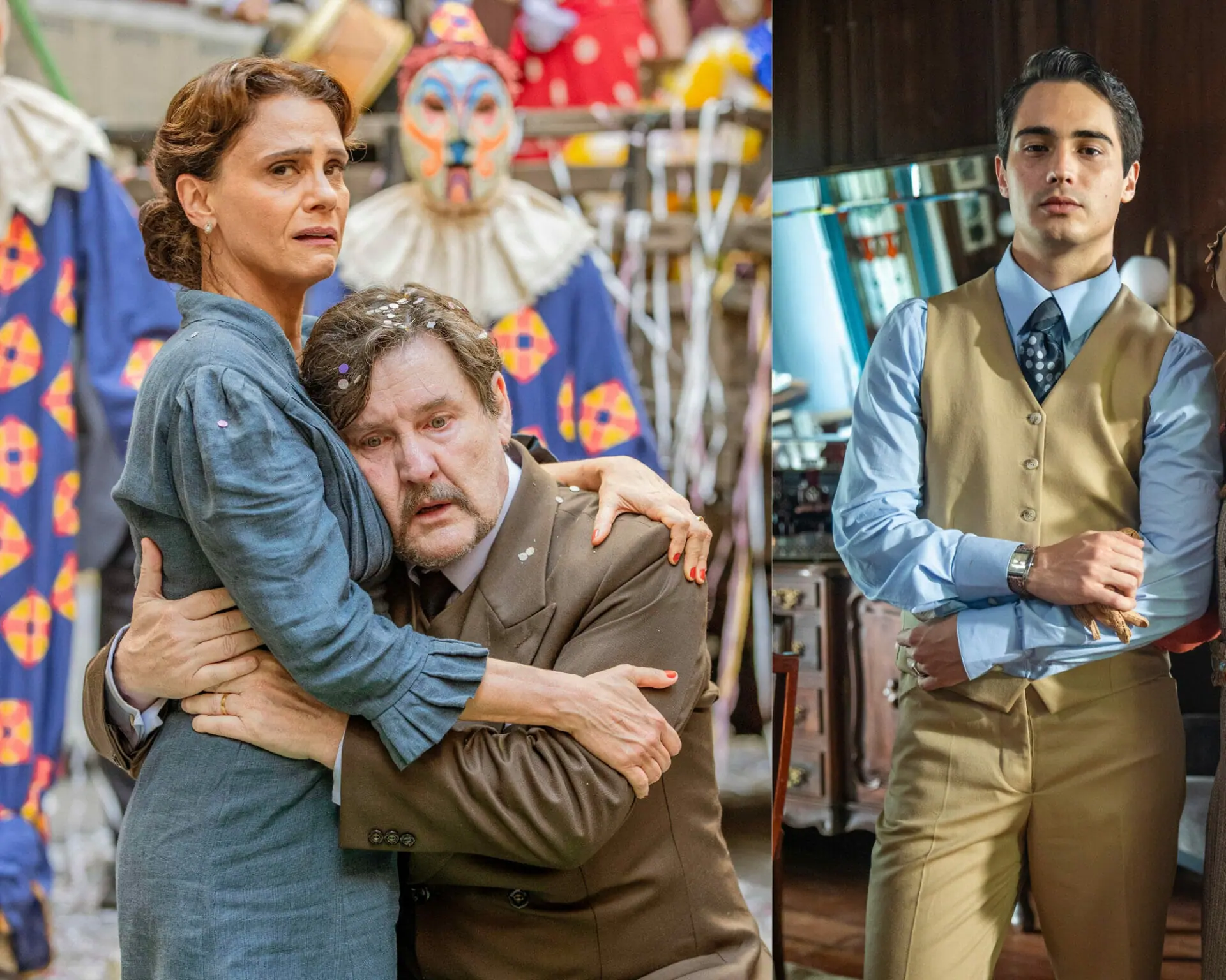 Violeta (Malu Galli), Matias (Antonio Calloni ) e Joaquim (Danilo Mesquita) de Além da Ilusão (Divulgação)