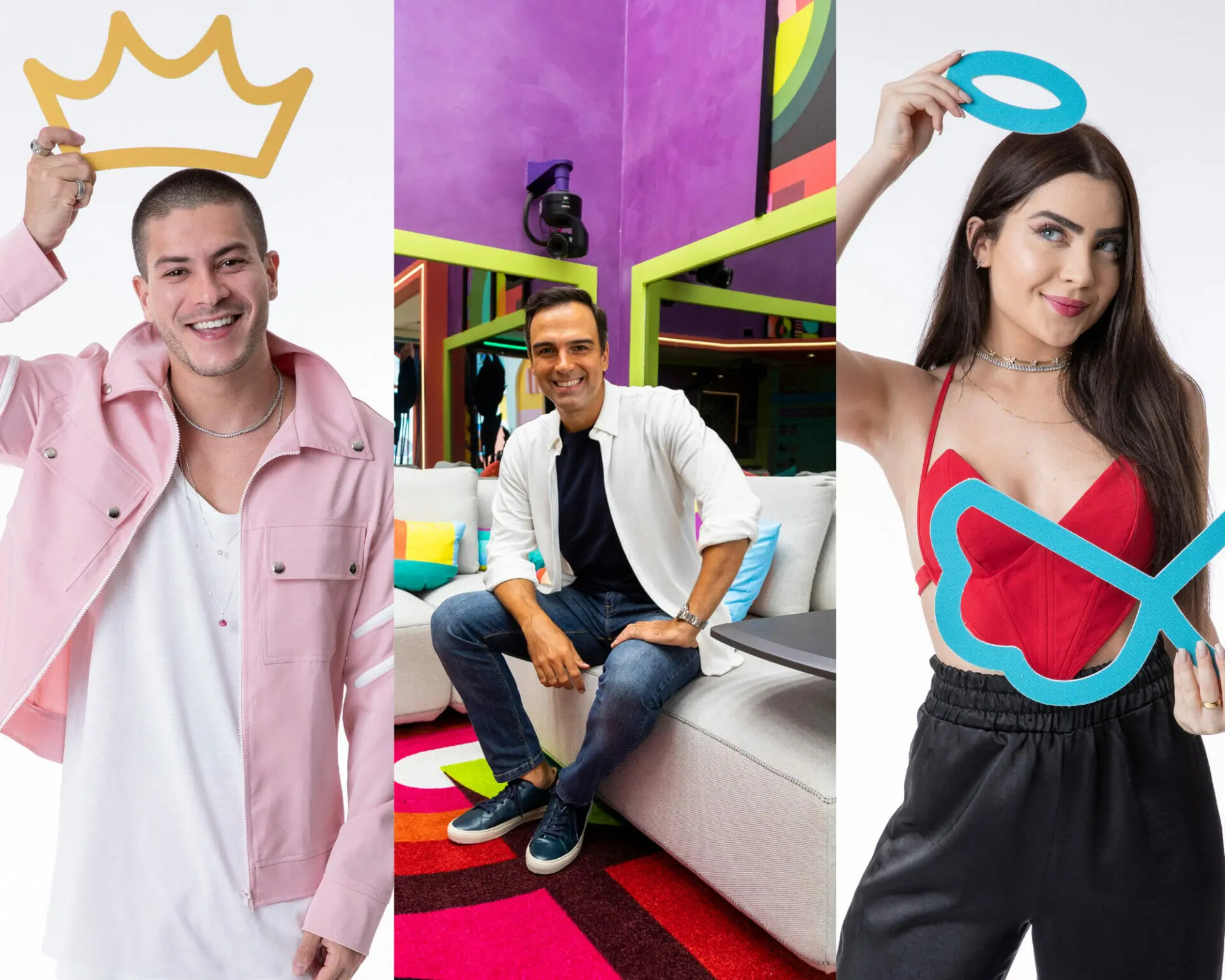 Tadeu Schmidt e participantes do BBB 22 (Globo/Divulgação)