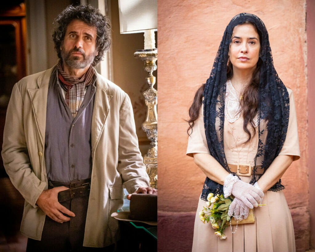 Leônidas (Eriberto Leão) e Heloísa (Paloma Duarte) de Além da Ilusão (Divulgação)