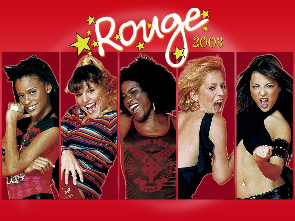 Aline Wirley, Fantine Thó, Karin Hils, Lu Andrade e Li Martins formavam o grupo Rouge