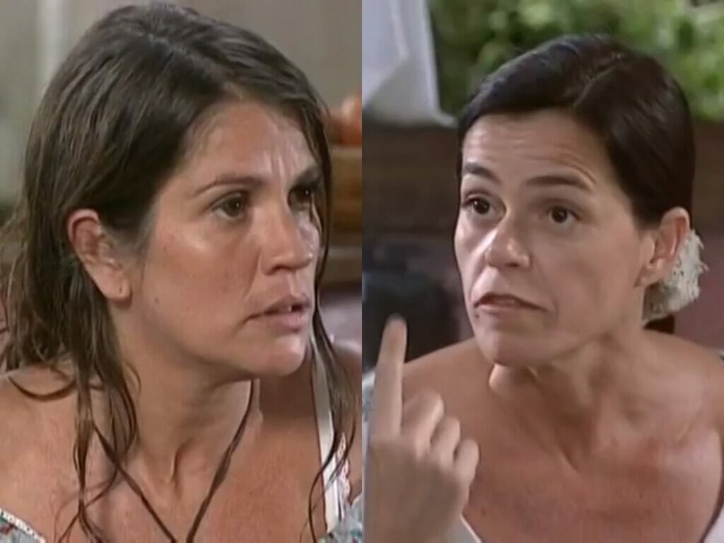 Berenice (Bernadeth Lyzio) e Joana (Tássia Camargo) de O Cravo e a Rosa