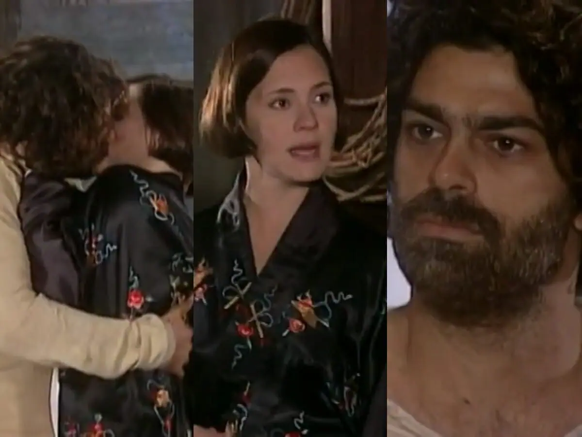 Catarina (Adriana Esteves) e Petruchio (Eduardo Moscovis) de O Cravo e a Rosa
