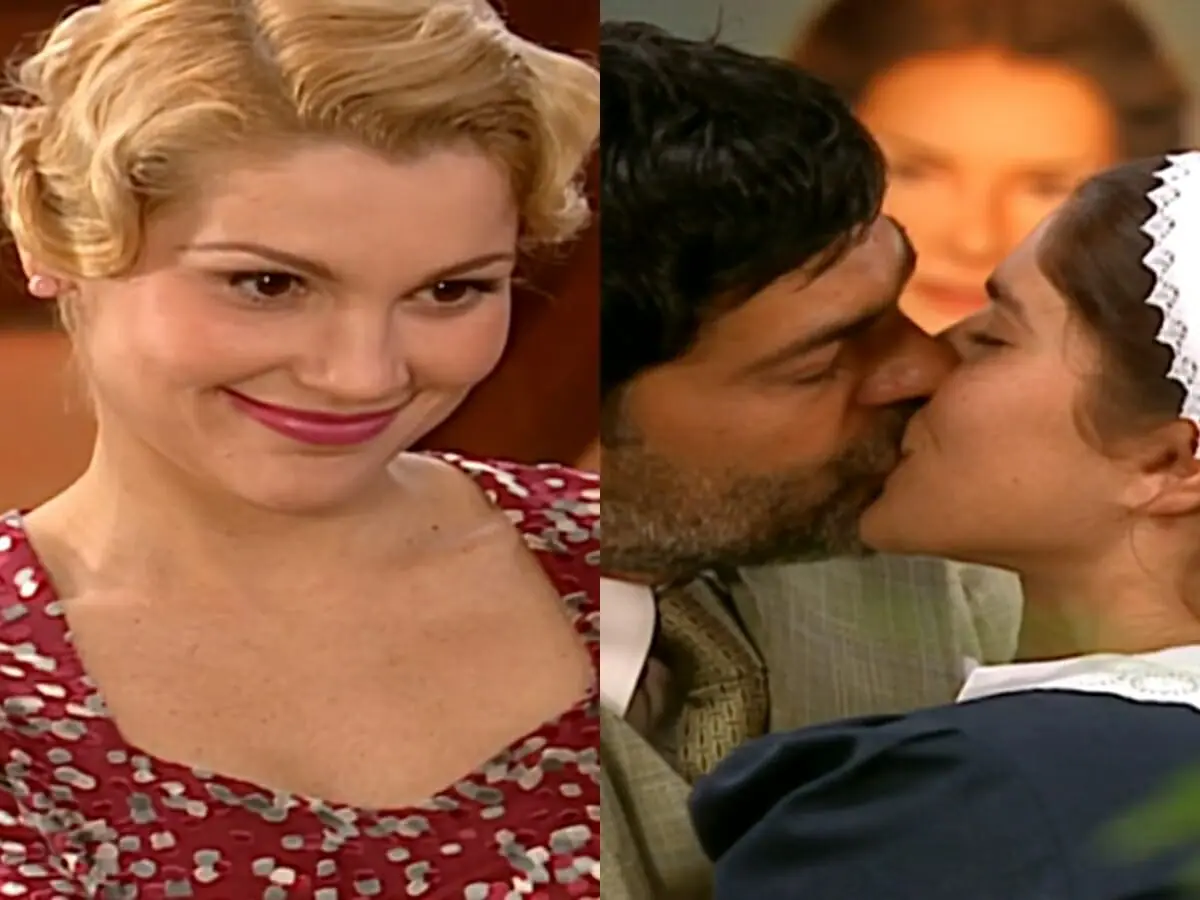 Cristina (Flávia Alessandra), Rafael (Eduardo Moscovis) e Serena (Priscila Fantin) de Alma Gêmea