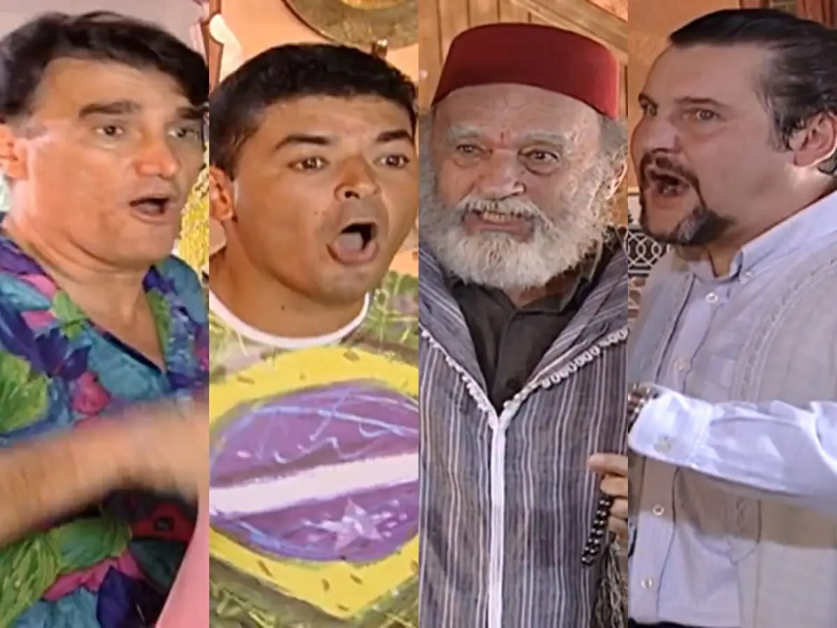 David Brazil, Amin Khader, Abdul (Sebastião Vasconcellos) e Mohamed (Antonio Calloni) de O Clone