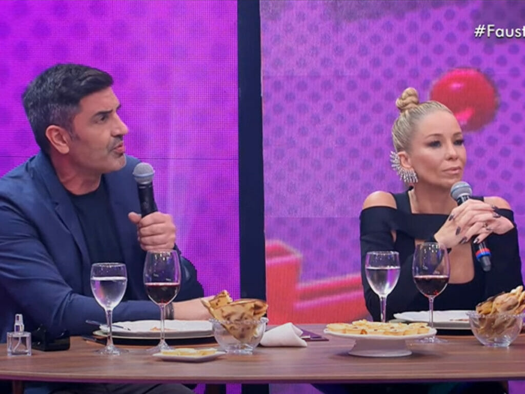 Edu Guedes e Danielle Winits no Faustão na Band (Reprodução/Band)