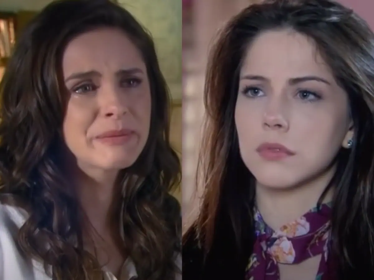 Verônica (Elisa Brites) e Cecília (Bia Arantes) em Carinha de Anjo (Reprodução/SBT)