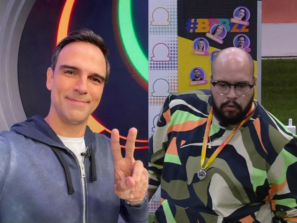 Tadeu Schmidt e Tiago Abravanel no BBB 22 (Reprodução/Globo)