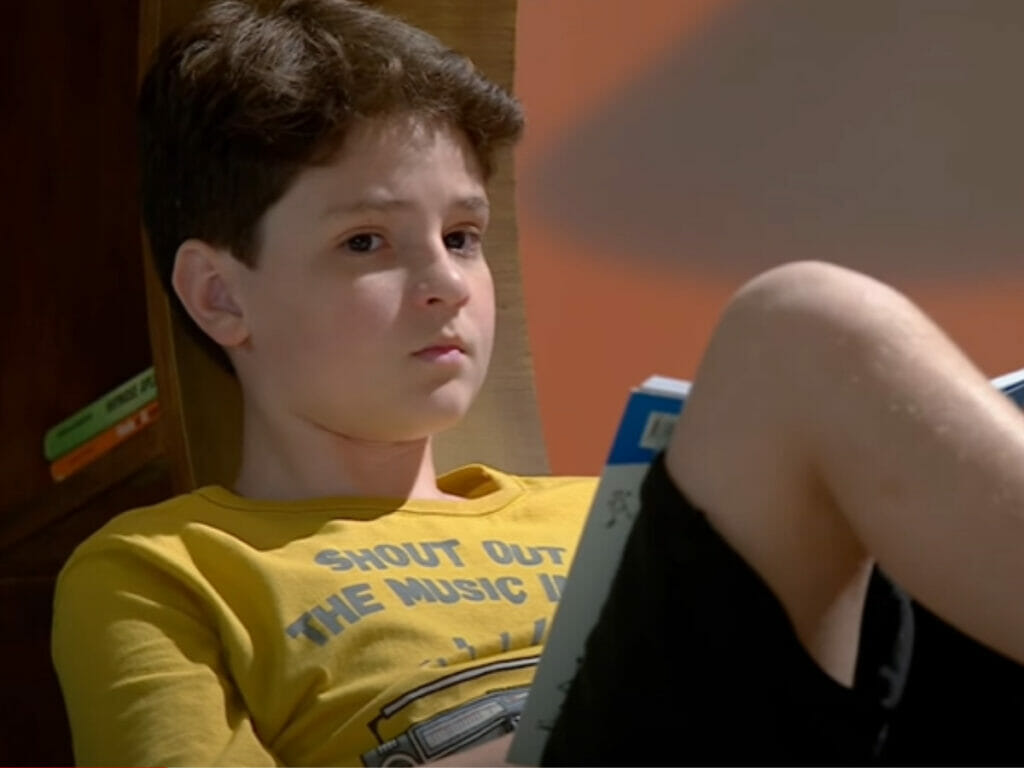 Mário (Theo Medon) em Poliana Moça (Reprodução/SBT)