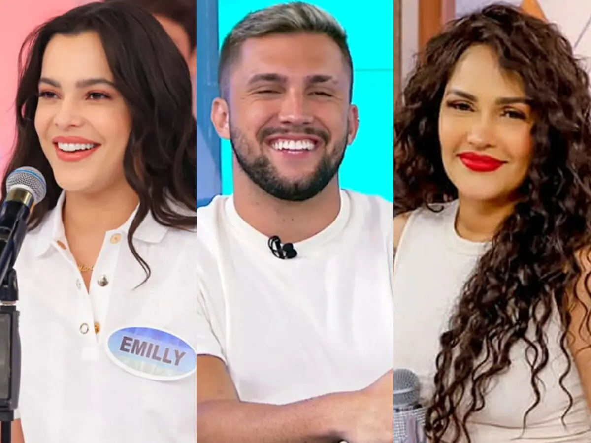 Emilly Araújo no Programa Silvio Santos, Arthur Picoli no Fofocalizando e Flayslane no Casos de Família (Reprodução: SBT)