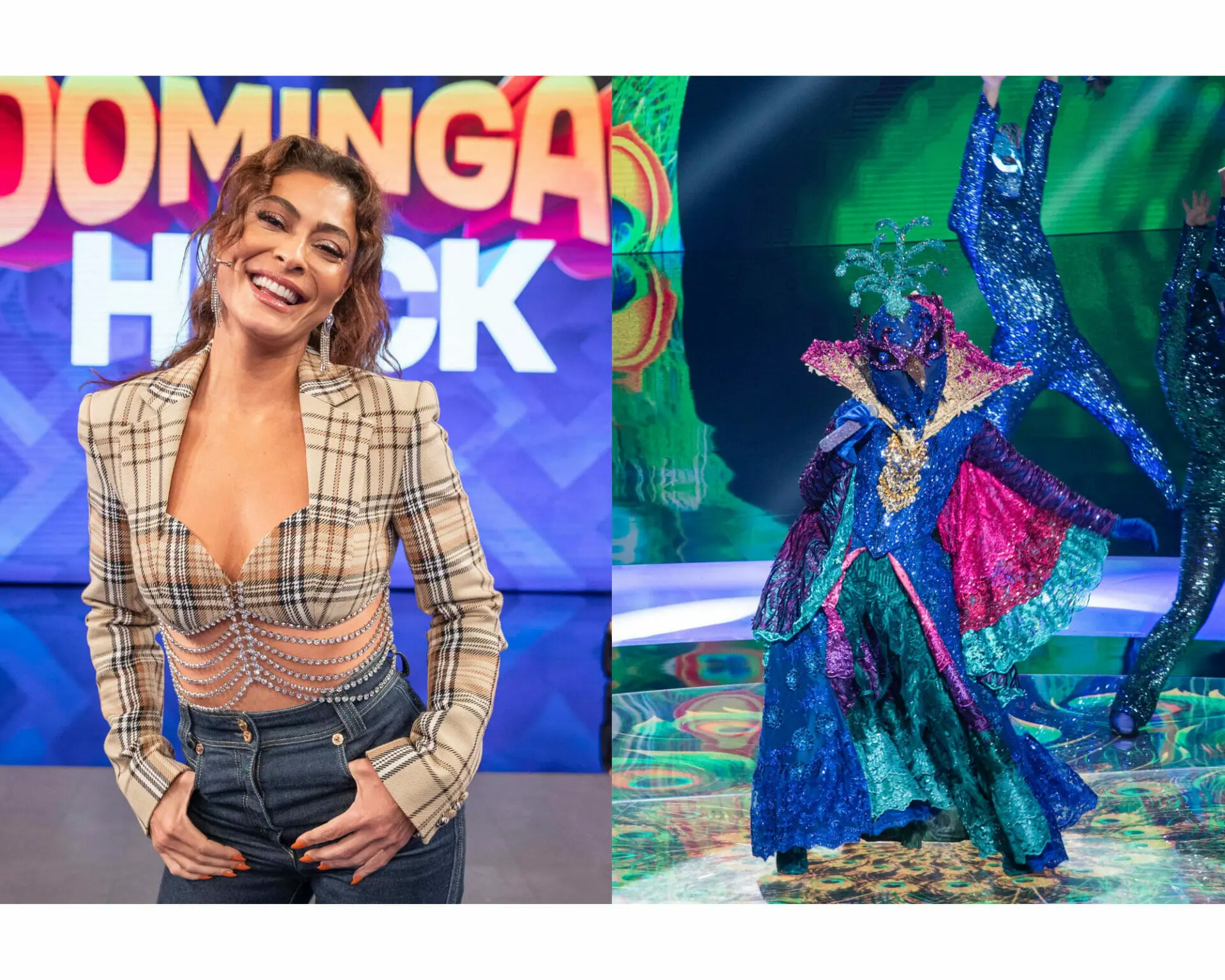Juliana Paes e um participante do The Masked Singer Brasil (Divulgação)