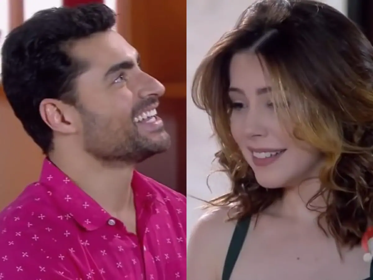 Gustavo Lários (Carlo Porto) pede a mão de Cecília (Bi Arantes) em casamento (Reprodução: SBT)