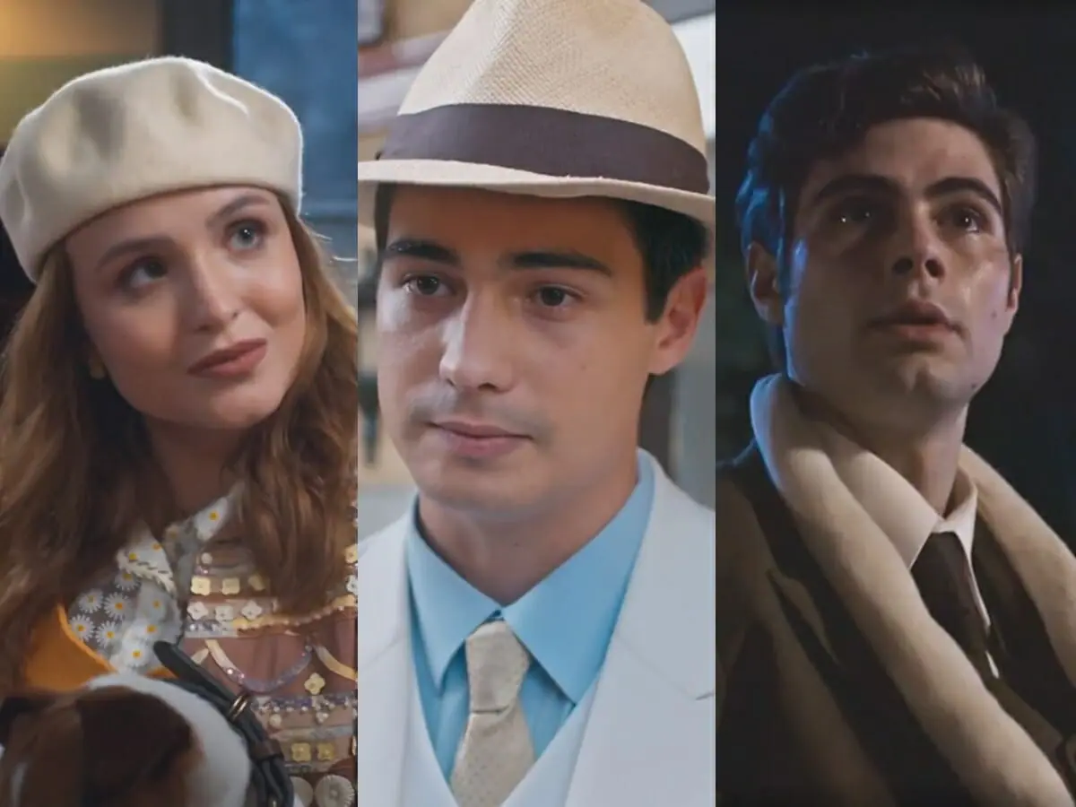 Isadora (Larissa Manoela), Joaquim (Danilo Mesquita) e Davi (Rafael Vitti) de Além da Ilusão