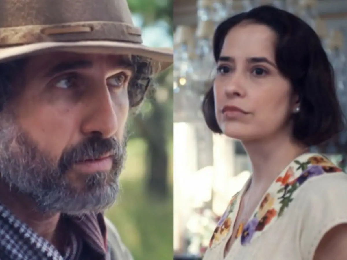 Leônidas (Eriberto Leão) e Heloísa (Paloma Duarte) em Além da Ilusão