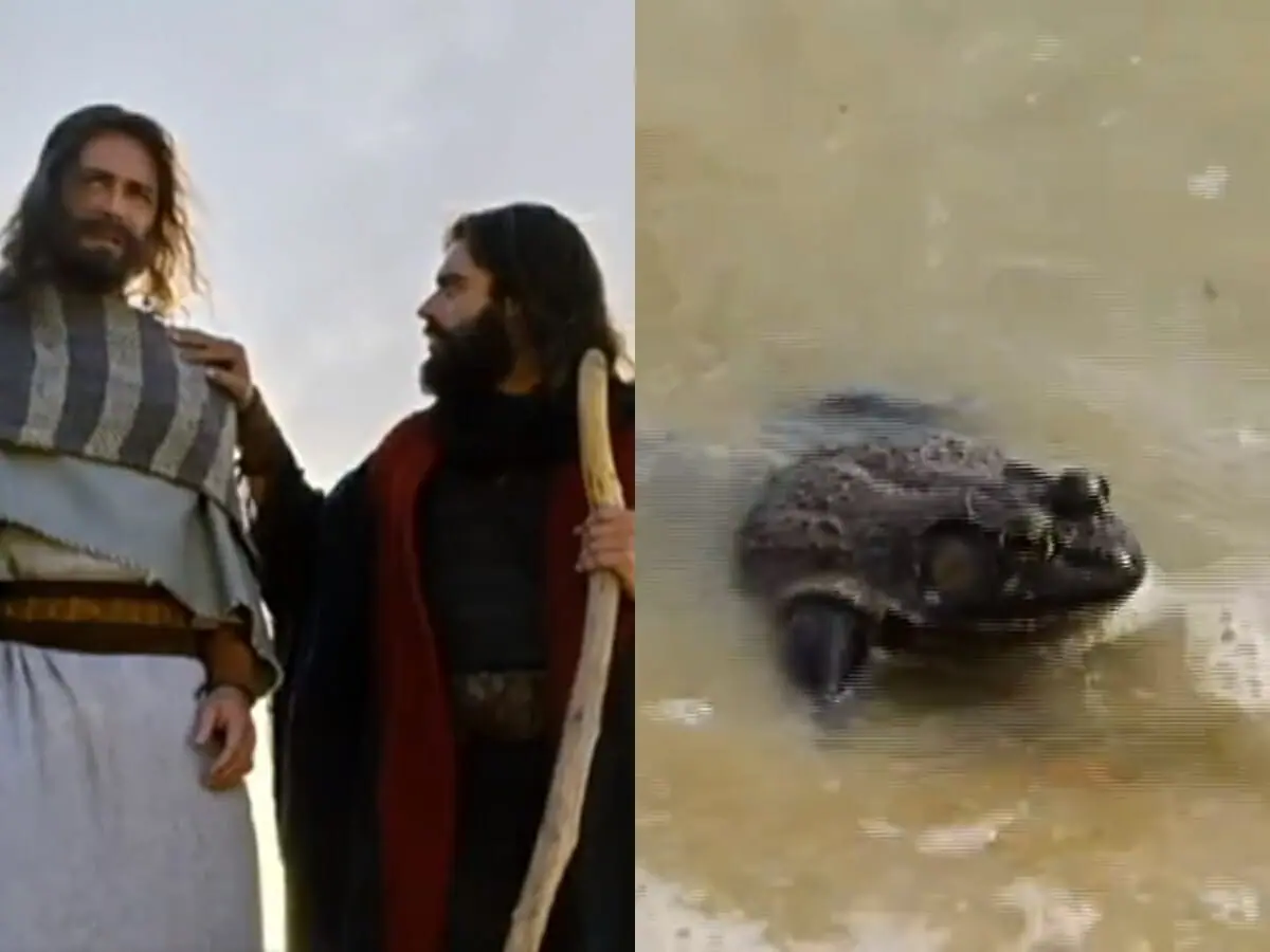 Moisés (Guilherme Winter) e Arão (Petrônio Gontijo) de A Bíblia