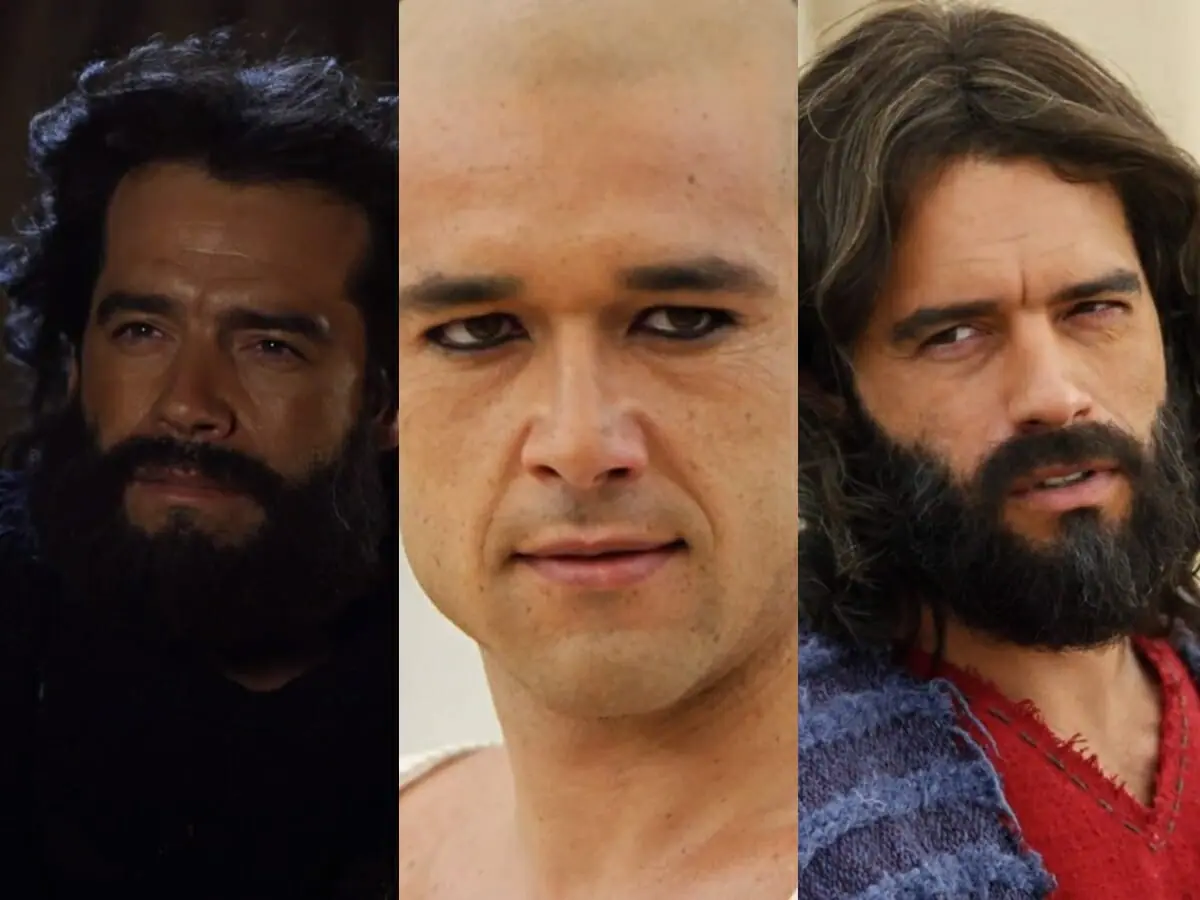 Moisés (Guilherme Winter) e Ramsés (Sergio Marone) de A Bíblia