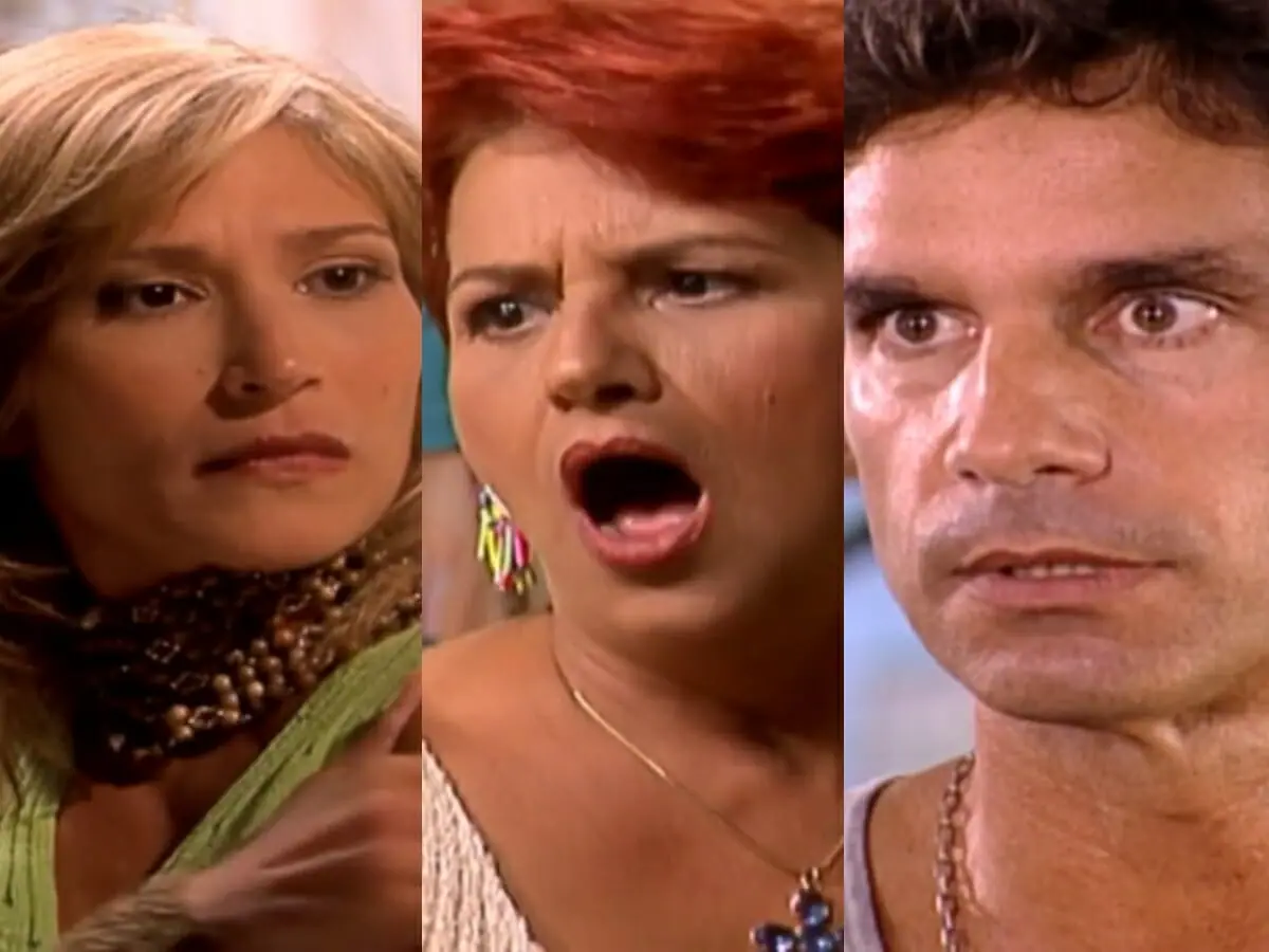 Odete (Mara Manzan), Lidiane (Beth Goulart) e Tavinho (Victor Fasano) de O Clone